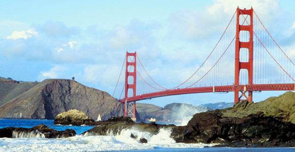 Blue Sky Expanse Across the Golden Gate Bridge